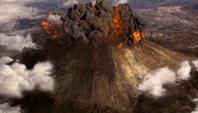 [Mount Vesuvius erupts.]