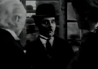 [The Doctor and Steven stumble across Charlie Chaplin.]