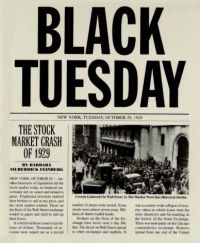 [A newspaper reports the stock market crash.]