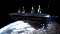 [The space cruiser Titanic.]