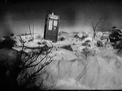 [TARDIS in prehistoric field]